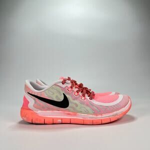 Nike Free 5.0 Pink Running Training Shoes Sneakers 725114-100 Youth Size 5.5Y